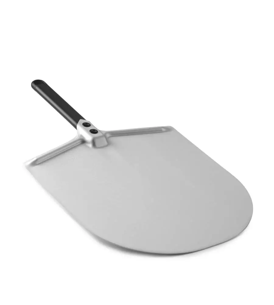 Pala per pizza gimetal "amica" con manico nero 25 cm e testa in alluminio 30 cm